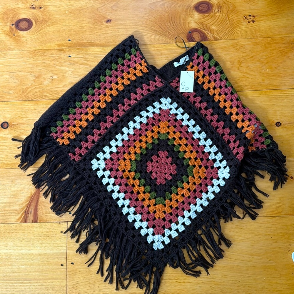 Crochet poncho. Never worn-brand new